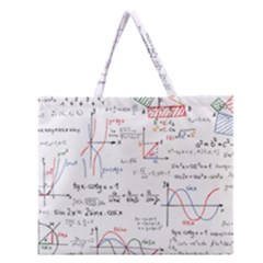 Math Formula Pattern Zipper Large Tote Bag by Sapixe