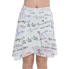 Math Formula Pattern Chiffon Wrap Front Skirt by Sapixe