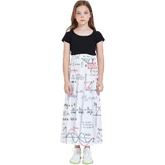 Math Formula Pattern Kids  Flared Maxi Skirt