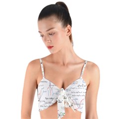 Math Formula Pattern Woven Tie Front Bralet