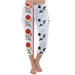 Vectors Bulgarian Folk Art Folk Art Capri Winter Leggings  by Sapixe