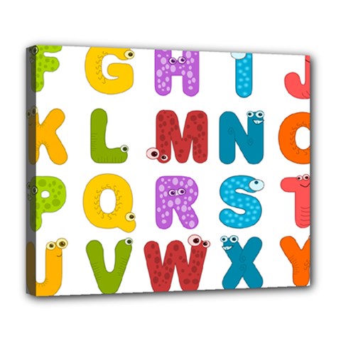 Vectors Alphabet Eyes Letters Funny Deluxe Canvas 24  x 20  (Stretched)