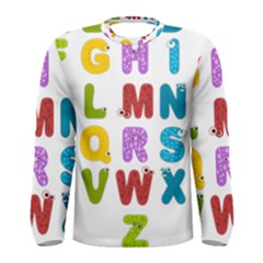 Vectors Alphabet Eyes Letters Funny Men s Long Sleeve Tee