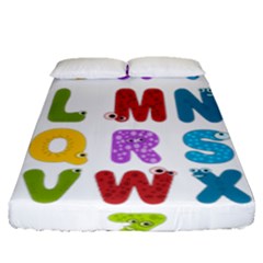 Vectors Alphabet Eyes Letters Funny Fitted Sheet (Queen Size)