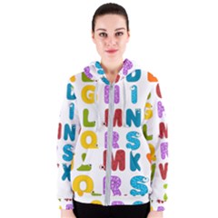 Vectors Alphabet Eyes Letters Funny Women s Zipper Hoodie