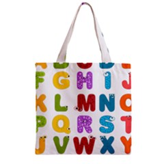Vectors Alphabet Eyes Letters Funny Zipper Grocery Tote Bag