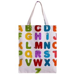 Vectors Alphabet Eyes Letters Funny Zipper Classic Tote Bag