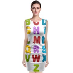 Vectors Alphabet Eyes Letters Funny Classic Sleeveless Midi Dress