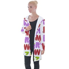 Vectors Alphabet Eyes Letters Funny Longline Hooded Cardigan by Sapixe