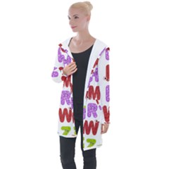 Vectors Alphabet Eyes Letters Funny Longline Hooded Cardigan