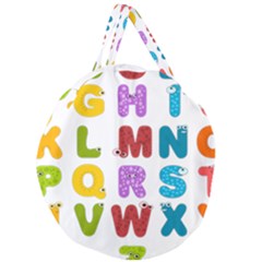 Vectors Alphabet Eyes Letters Funny Giant Round Zipper Tote