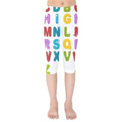 Vectors Alphabet Eyes Letters Funny Kids  Capri Leggings 