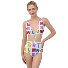 Vectors Alphabet Eyes Letters Funny Tied Up Two Piece Swimsuit