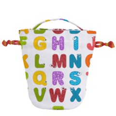 Vectors Alphabet Eyes Letters Funny Drawstring Bucket Bag by Sapixe