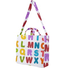 Vectors Alphabet Eyes Letters Funny Square Shoulder Tote Bag by Sapixe