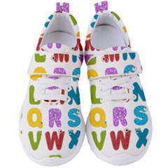 Vectors Alphabet Eyes Letters Funny Women s Velcro Strap Shoes