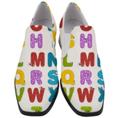 Vectors Alphabet Eyes Letters Funny Women Slip On Heel Loafers