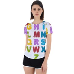 Vectors Alphabet Eyes Letters Funny Back Cut Out Sport Tee