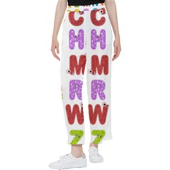 Vectors Alphabet Eyes Letters Funny Women s Pants 