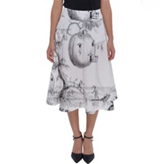 Vectors Fantasy Fairy Tale Sketch Perfect Length Midi Skirt by Sapixe