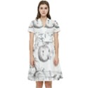 Vectors Fantasy Fairy Tale Sketch Short Sleeve Waist Detail Dress View1