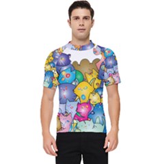 Cats Cartoon Cats Colorfulcats Men s Short Sleeve Rash Guard by Sapixe