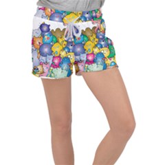 Cats Cartoon Cats Colorfulcats Velour Lounge Shorts