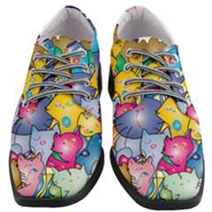 Cats Cartoon Cats Colorfulcats Women Heeled Oxford Shoes