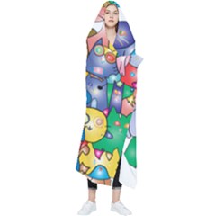 Cats Cartoon Cats Colorfulcats Wearable Blanket by Sapixe