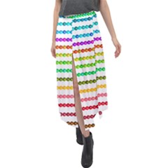 Ribbons Sequins Embellishment Velour Split Maxi Skirt by Sapixe