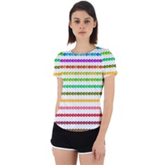 Ribbons Sequins Embellishment Back Cut Out Sport Tee