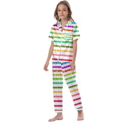 Ribbons Sequins Embellishment Kids  Satin Short Sleeve Pajamas Set by Sapixe