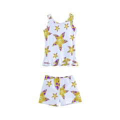 Isolated Transparent Starfish Kids  Boyleg Swimsuit