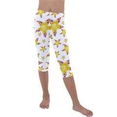 Isolated Transparent Starfish Kids  Lightweight Velour Capri Leggings 