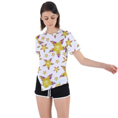 Isolated Transparent Starfish Asymmetrical Short Sleeve Sports Tee