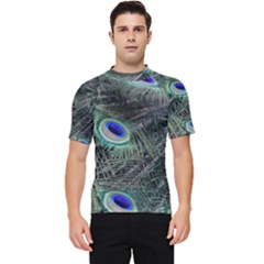 Plumage Peacock Feather Colorful Men s Short Sleeve Rash Guard by Sapixe