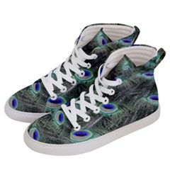 Plumage Peacock Feather Colorful Men s Hi-top Skate Sneakers