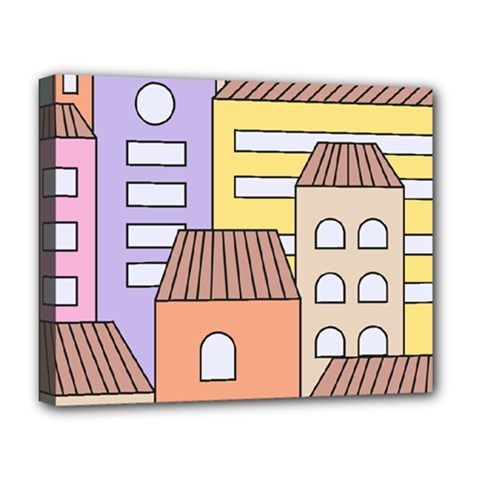 Houses City Architecture Building Deluxe Canvas 20  X 16  (stretched)