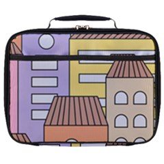 Houses City Architecture Building Full Print Lunch Bag by Sapixe