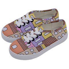 Houses City Architecture Building Kids  Classic Low Top Sneakers