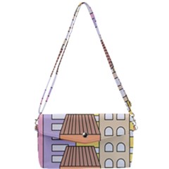 Houses City Architecture Building Removable Strap Clutch Bag