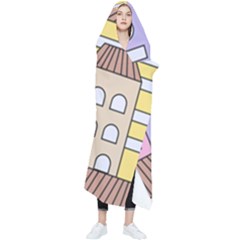 Houses City Architecture Building Wearable Blanket by Sapixe