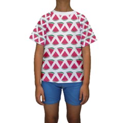 Illustration Watermelon Fruit-food Melon Kids  Short Sleeve Swimwear by Sapixe