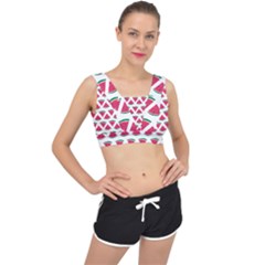 Illustration Watermelon Fruit-food Melon V-back Sports Bra