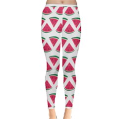 Illustration Watermelon Fruit-food Melon Inside Out Leggings by Sapixe