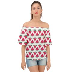 Illustration Watermelon Fruit-food Melon Off Shoulder Short Sleeve Top by Sapixe