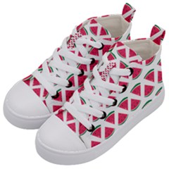 Illustration Watermelon Fruit Food Melon Kids  Mid-top Canvas Sneakers