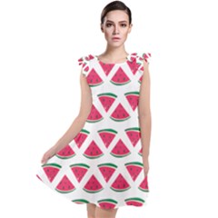 Illustration Watermelon Fruit Food Melon Tie Up Tunic Dress