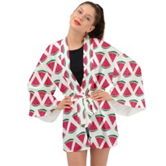 Illustration Watermelon Fruit Food Melon Long Sleeve Kimono by Sapixe