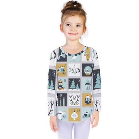 Advent Calendar Kids  Long Sleeve Tee by Sapixe